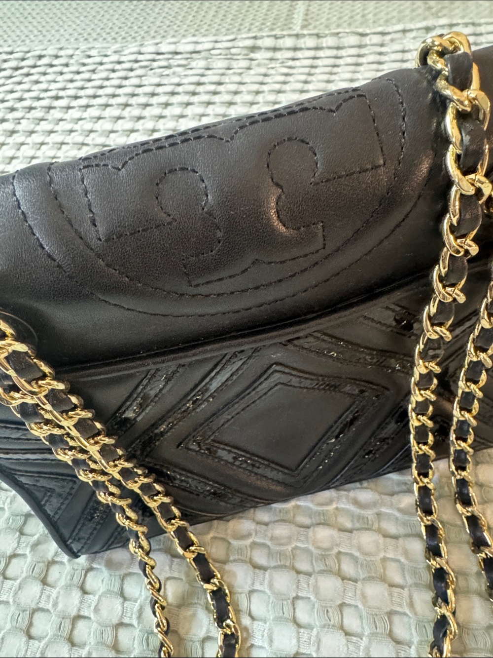 Tory Burch Chain-Strap Black Shoulder Bag
